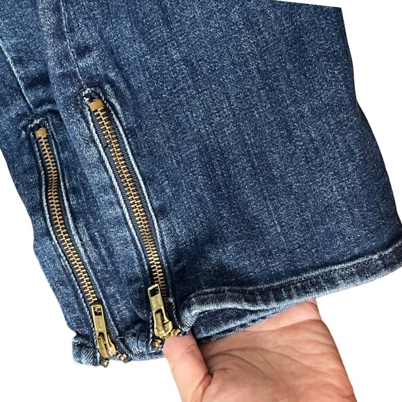 MOTHER The Rascal Ankle Zip Jeans Women’s 24 Blue Straight Cropped Denim - Picture 7 of 12